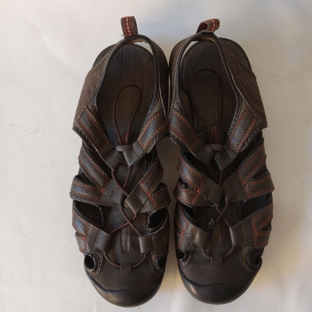 Ozark Trail Men's Brown Close Toe Sandals Adjustable Cross Strap Sz US 10
